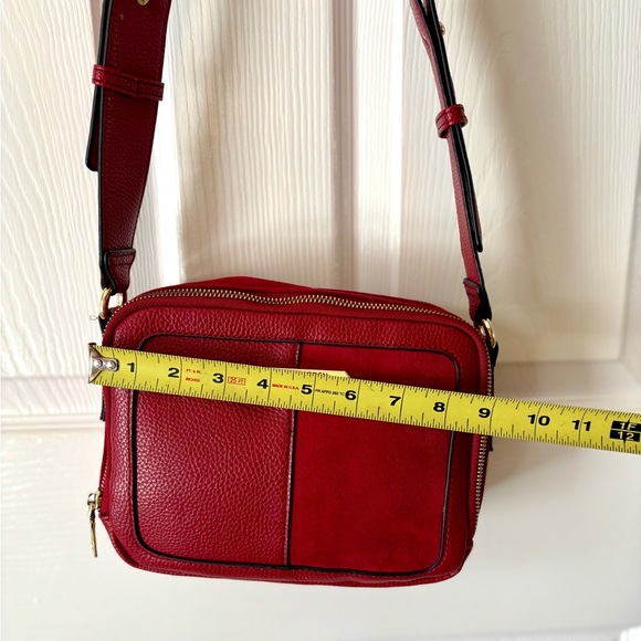 Steve Madden burgundy red crossover long strap purse bag pocket zipper like new - Picture 15 of 15